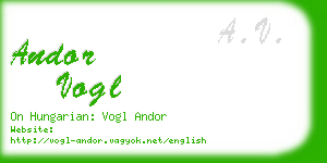 andor vogl business card